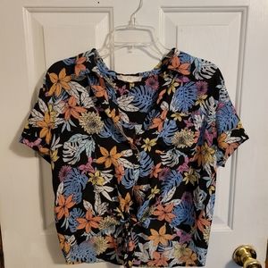 Pink Rose Vintage Floral Crop Top